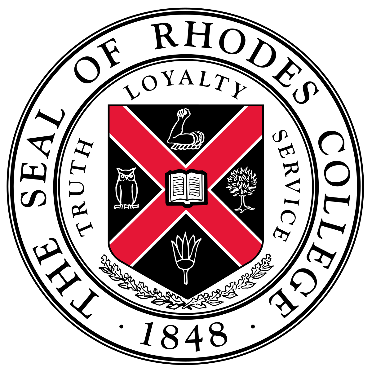 rhodes college logo